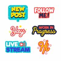 Free vector social media slang bubble pack