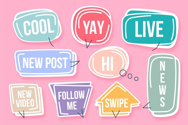 Social media slang bubbles concept