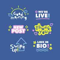 Free vector social media slang bubbles