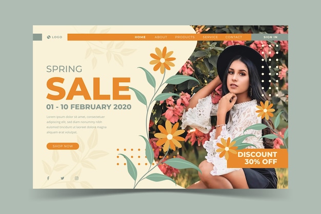 Free vector social media spring sale template