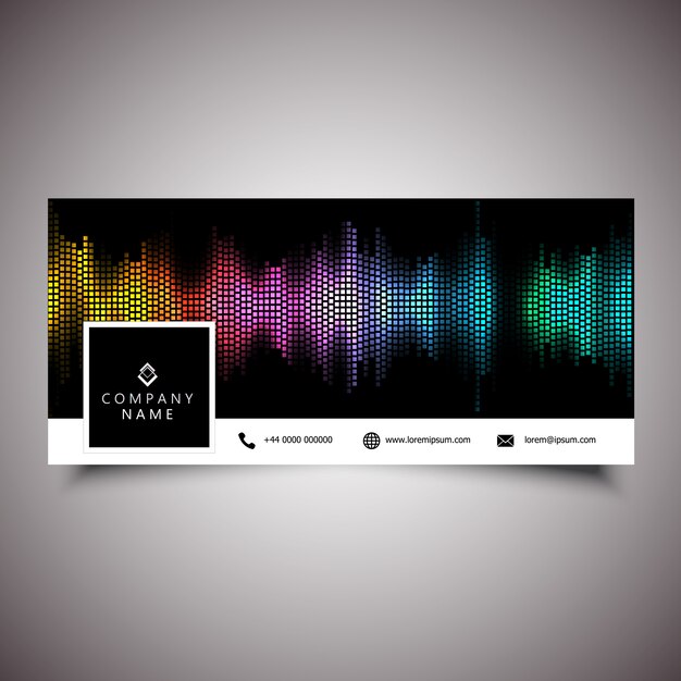 Social media timeline cover with sound waves design