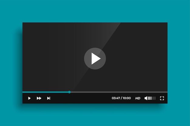 Free vector social media video player template design