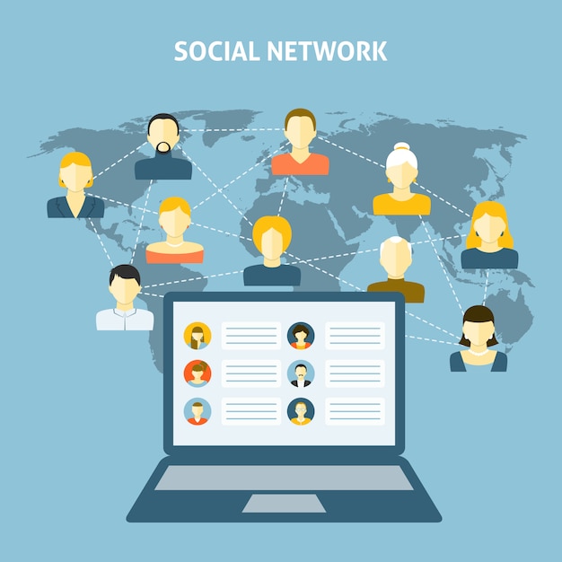 Free vector social network concept