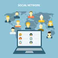 Free vector social network concept