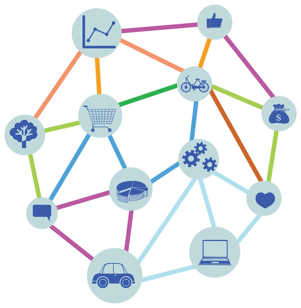 Vettore gratuito icona di connessione alla rete sociale