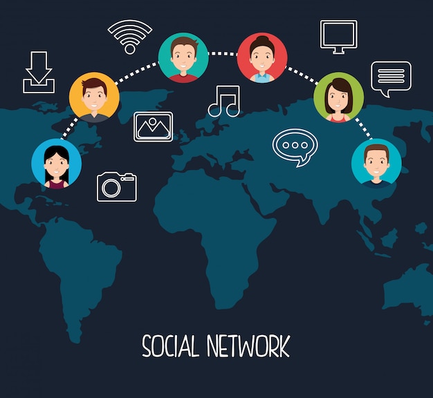 Vettore gratuito progettazione di social network