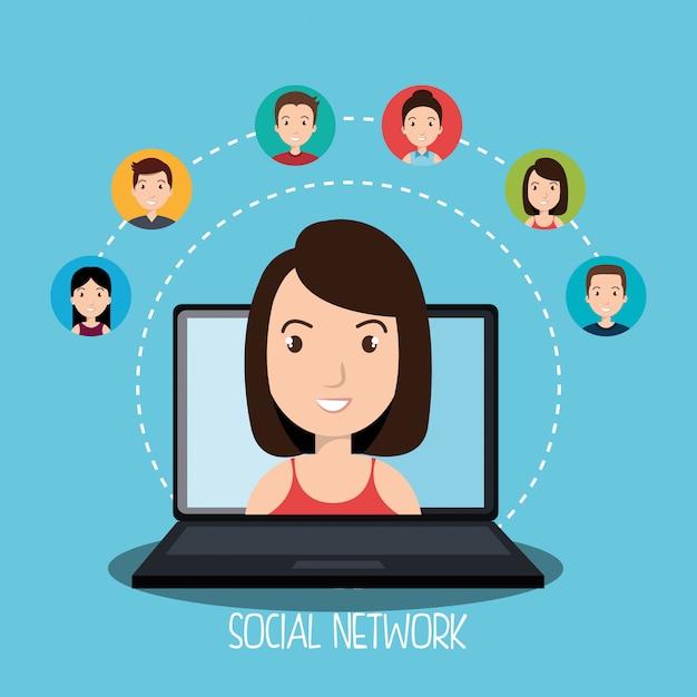 Free vector social network design