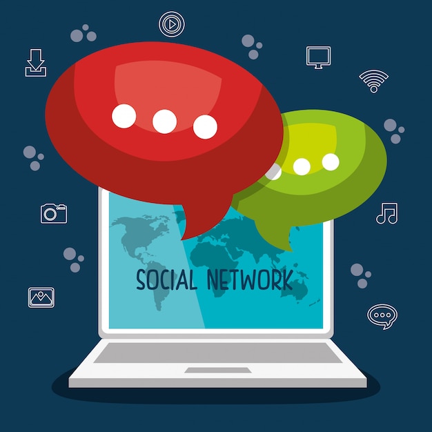 Vettore gratuito progettazione di social network