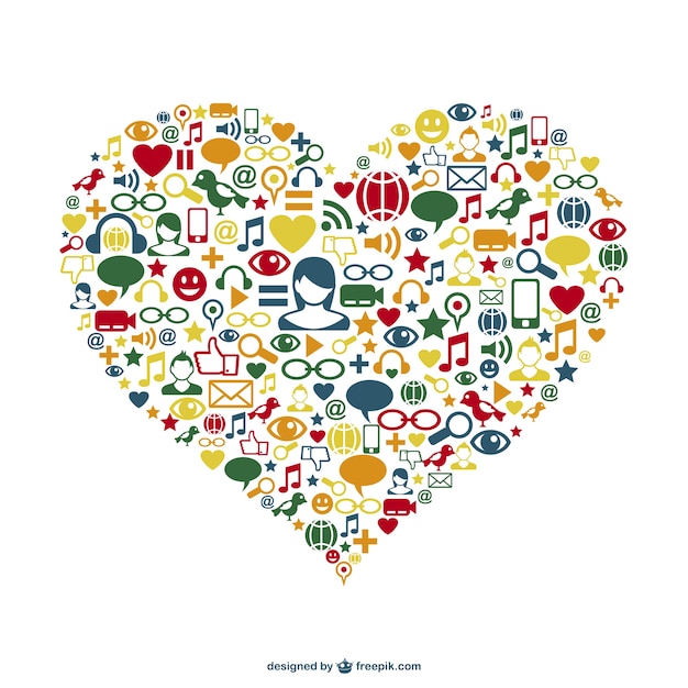 Free vector social network heart design