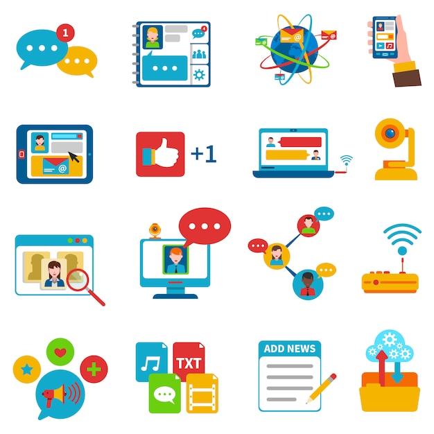 Free vector social network icons set