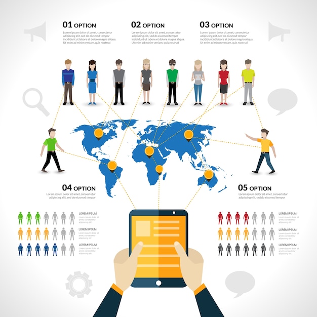 Vettore gratuito infographics della rete sociale