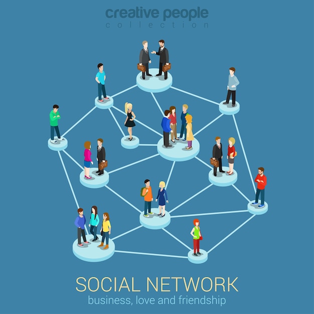 Social network media global people communication information sharing