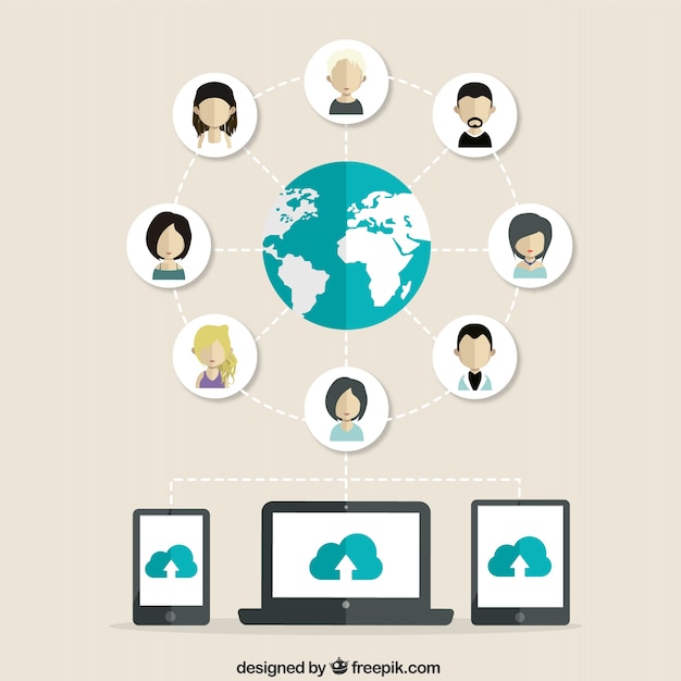 Free vector social networking people