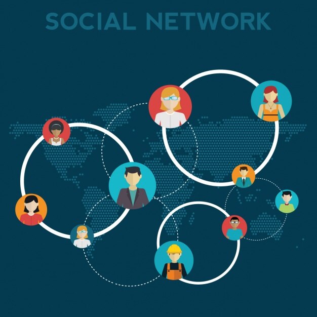 ソーシャルネットワークの背景デザイン