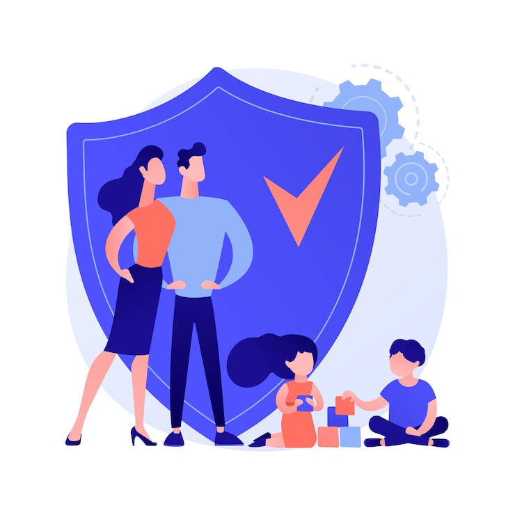 Free Vector social security abstract concept vector illustration. social security benefit, state allowance, retirement insurance, happy disabled person, old, elderly couple, sign agreement abstract metaphor.