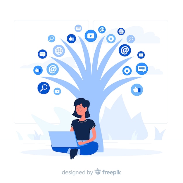 Free vector social tree concept illustration