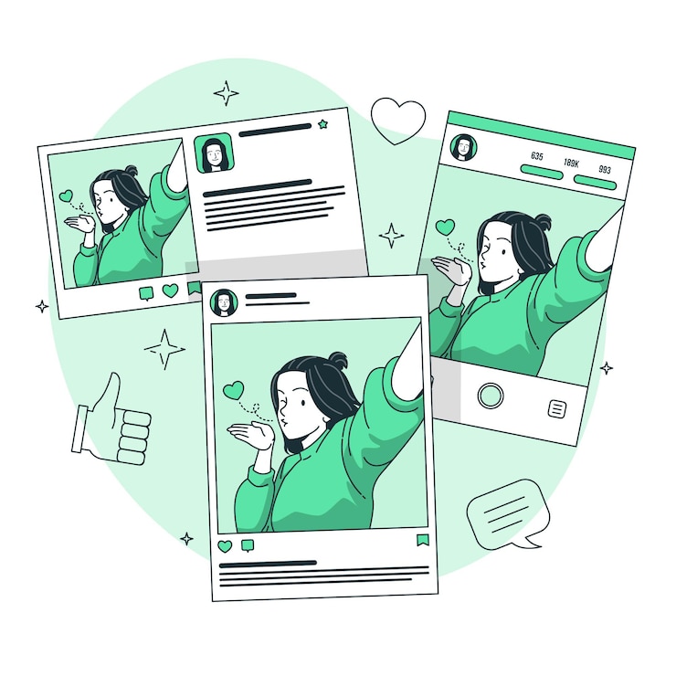 Free Vector social update concept illustration