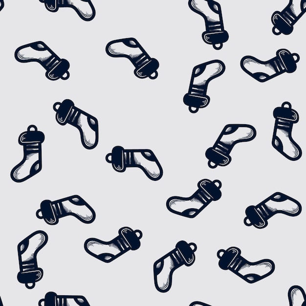 Free vector socks christmas element pattern vector illustrator