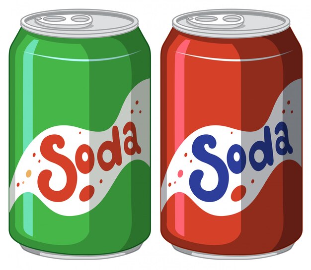 Soda can in aluminium on white