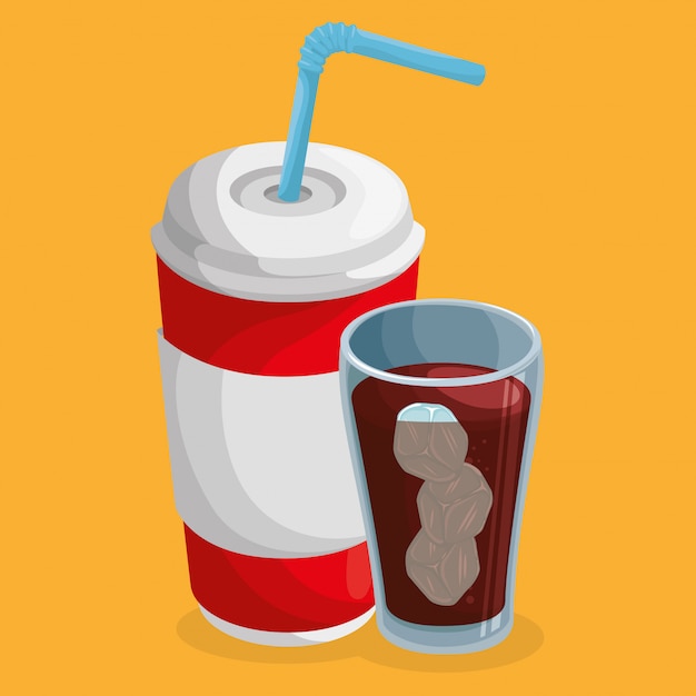 Бесплатное векторное изображение Пить газированные напитки