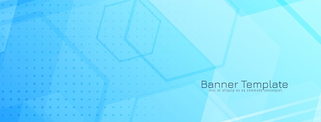 Discover the Modern and Eye-Catching Soft Blue Color Geometric Hexagonal Shapes Corporate Banner