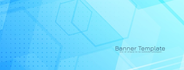 ソフトブルー色の幾何学的な六角形の企業バナー