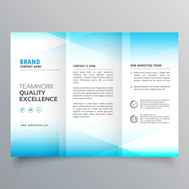 Soft blue geometric brochure