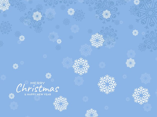 Free Vector soft blue merry christmas decorative snowflakes background 