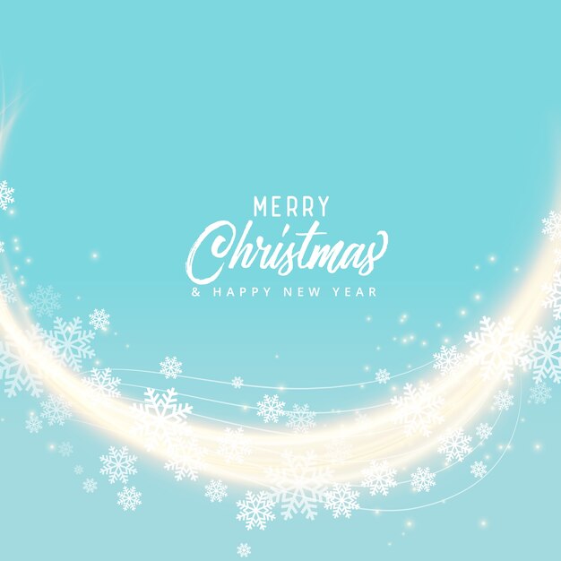 soft blue snoflakes merry christmas background design