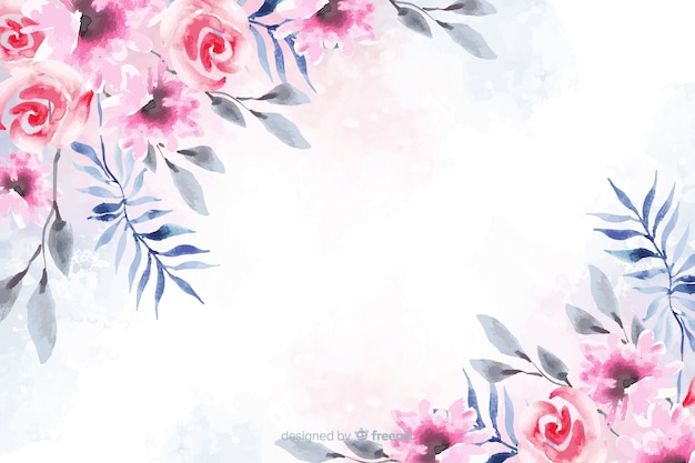 Soft-colored watercolor floral background