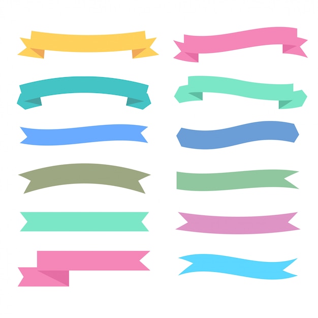 soft colors ribbons set in different styles