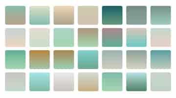 Free vector soft desaturated green color gradients set vector illustration