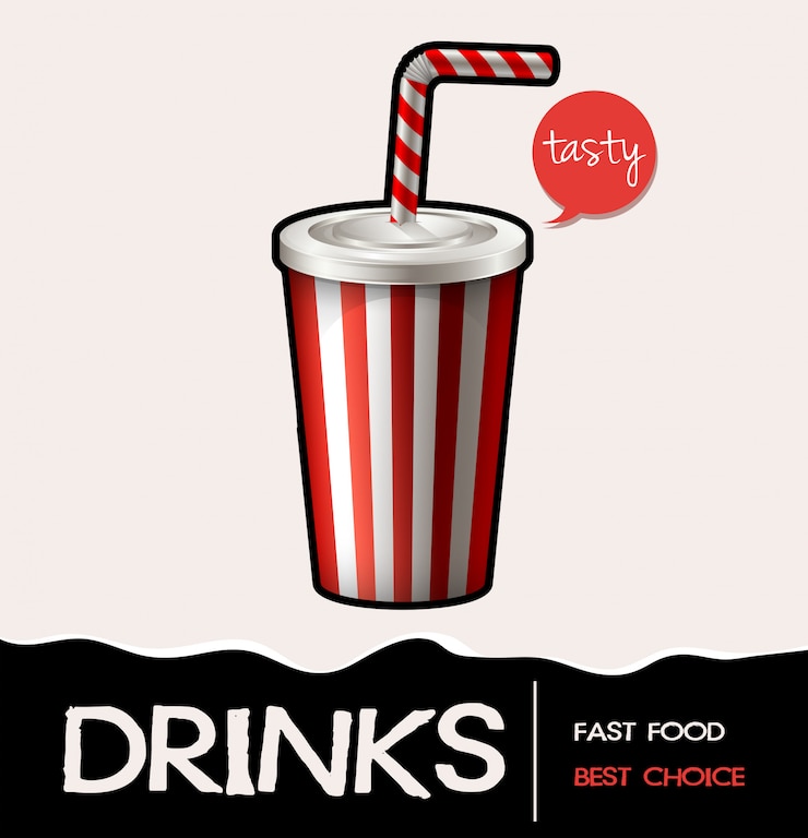 Free Vector soft drink in cup banner