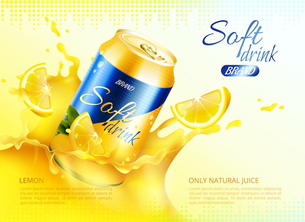 Free vector soft drink metal can template