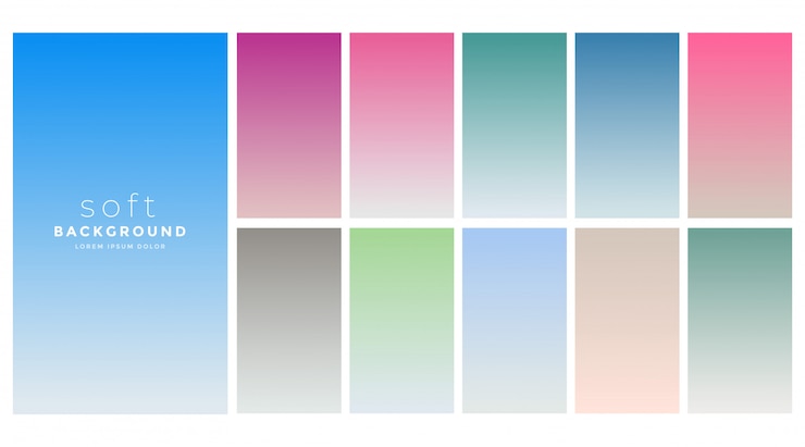 Free Vector soft gradients colors swatch set