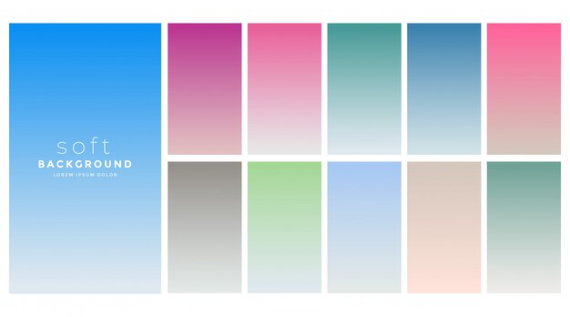 soft gradients colors swatch set