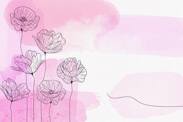 Soft pastel background with flowers