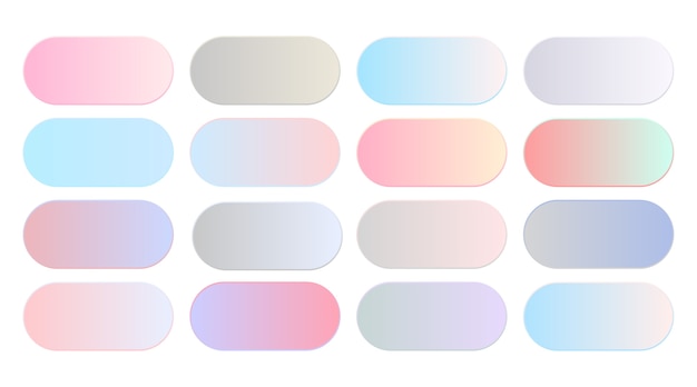 Soft pastel color gradients combination big set