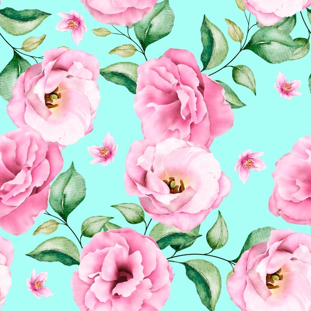 soft pink watercolor floral seamless pattern