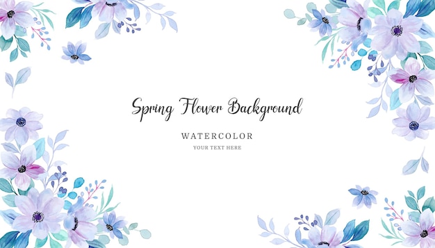 Soft purple green floral background with watercolor