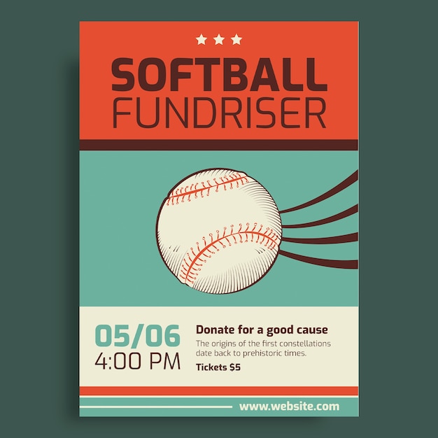 softball fundraiser flyer template design