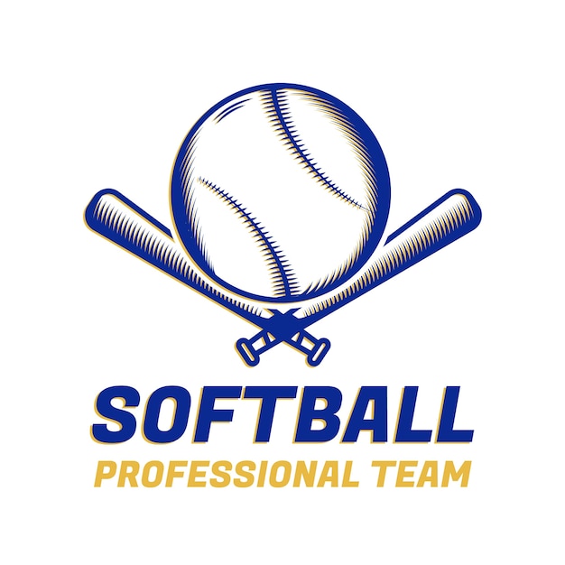 Vettore gratuito progettazione del logo del softball