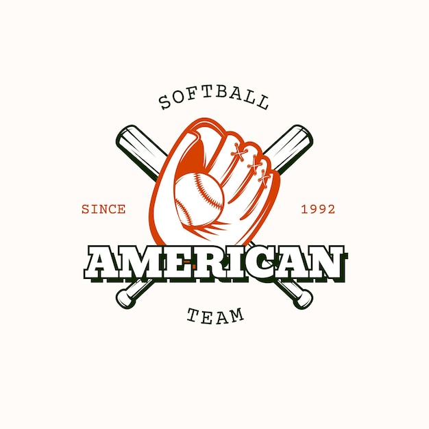 Vettore gratuito progettazione del logo del softball