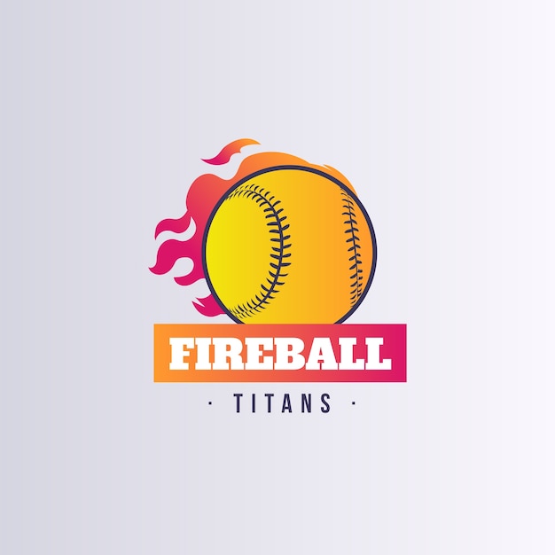 Vettore gratuito progettazione del logo del softball