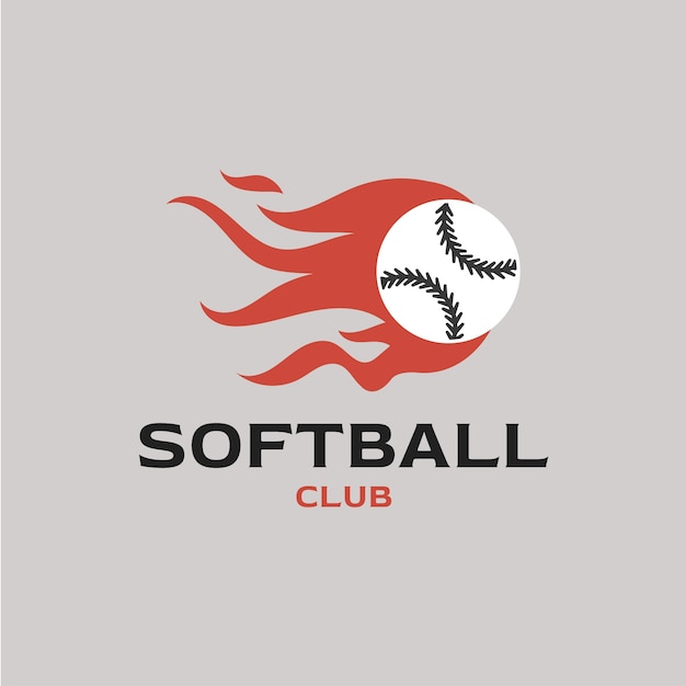 Vettore gratuito progettazione del logo del softball