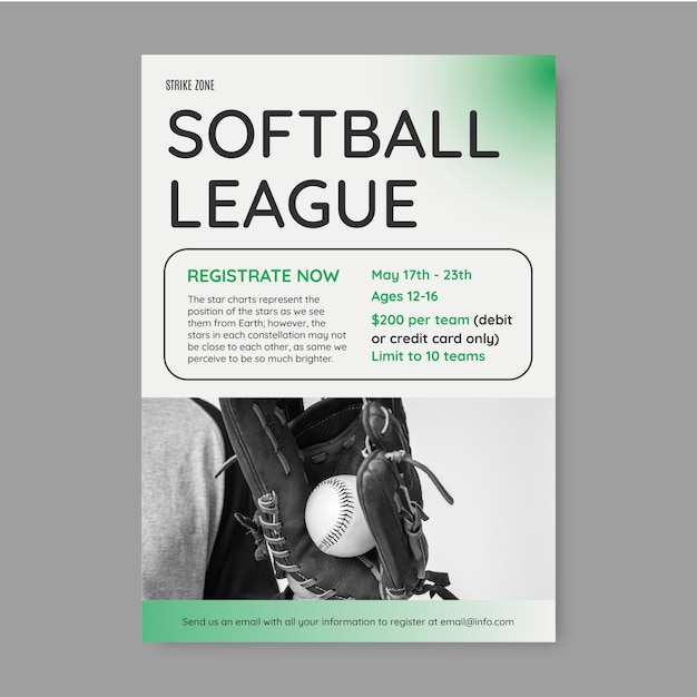 Softball  poster template design