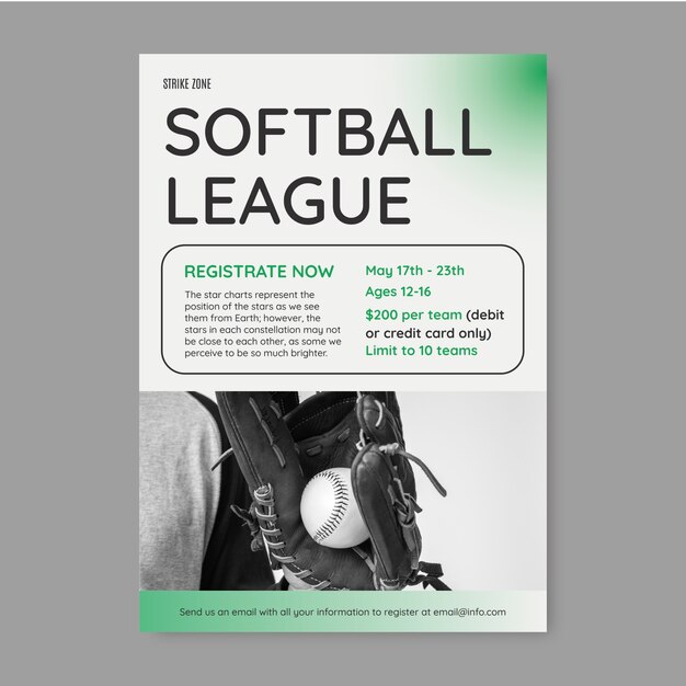softball  poster template design