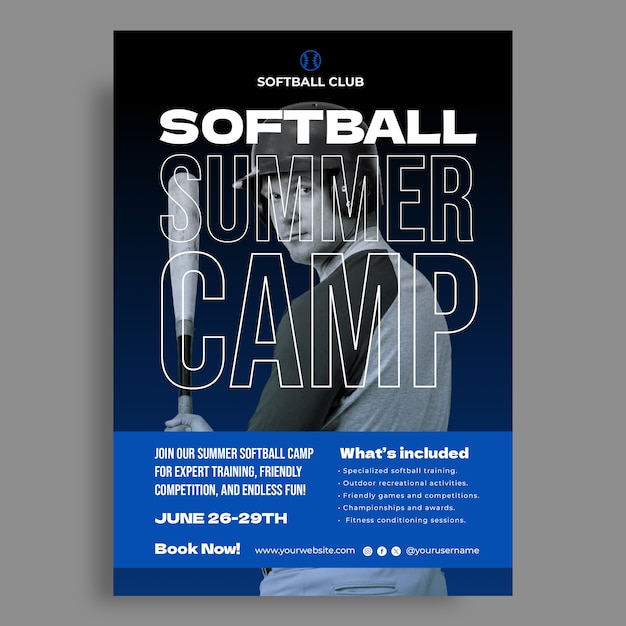 Softball  poster template design