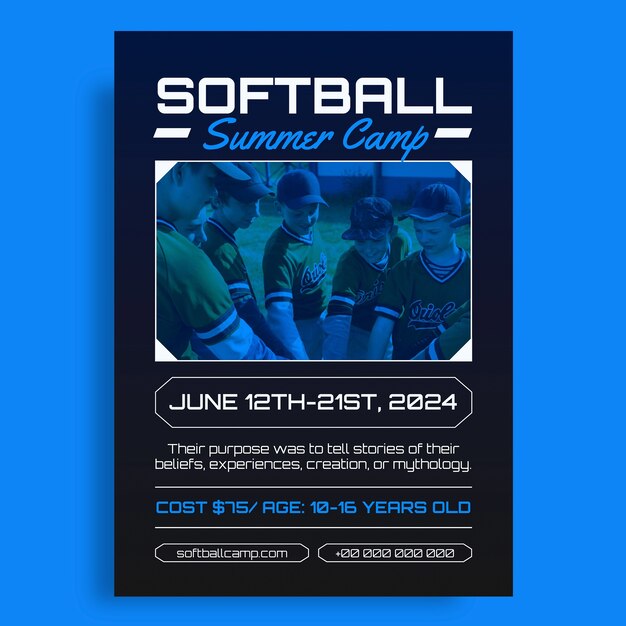 Softball  poster template design