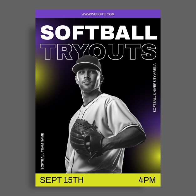 softball  poster template design